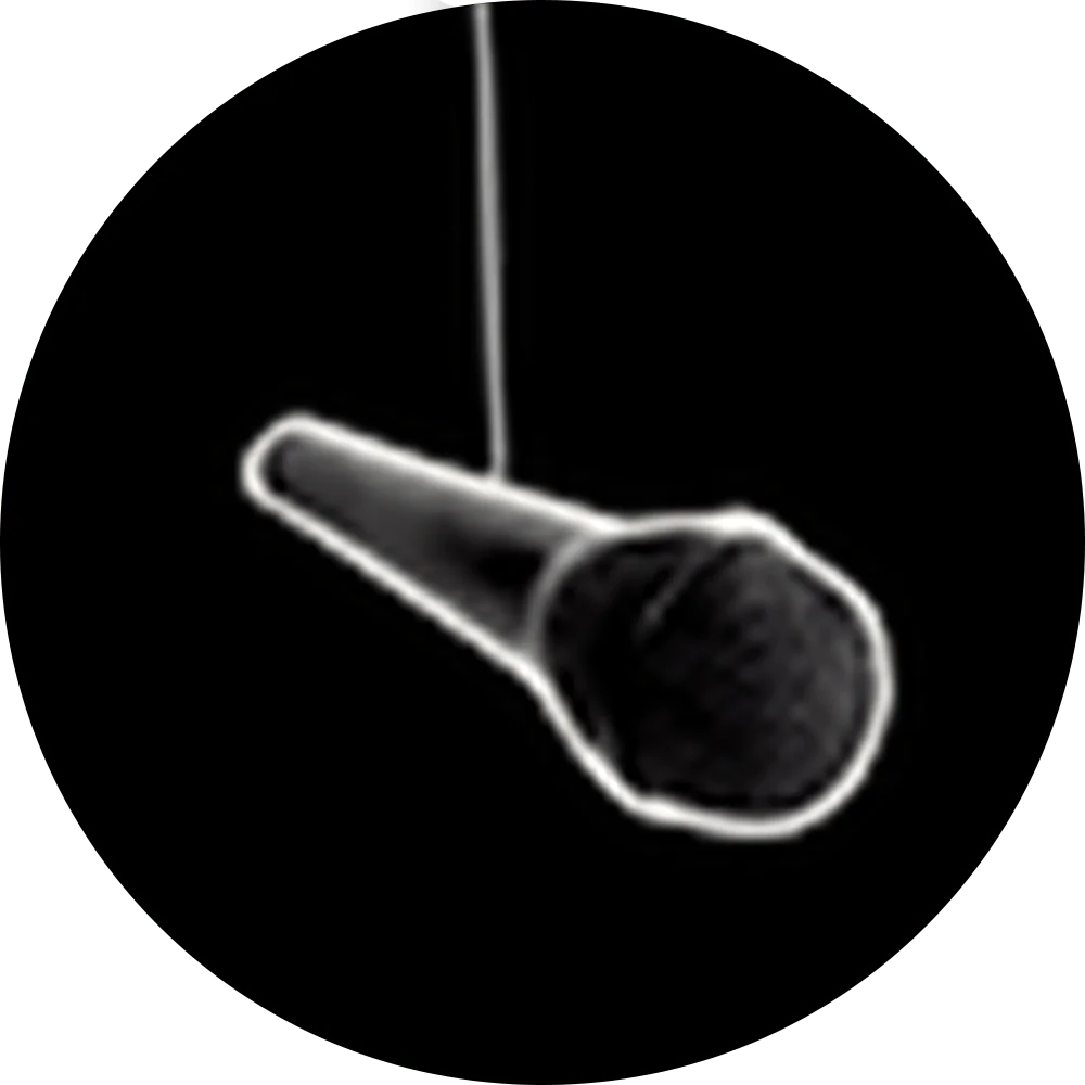 Microphone in black circle